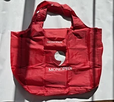 2 - Monoprix Grocery France Paris Supermarket Reusable Shopping Tote Bag - Plain