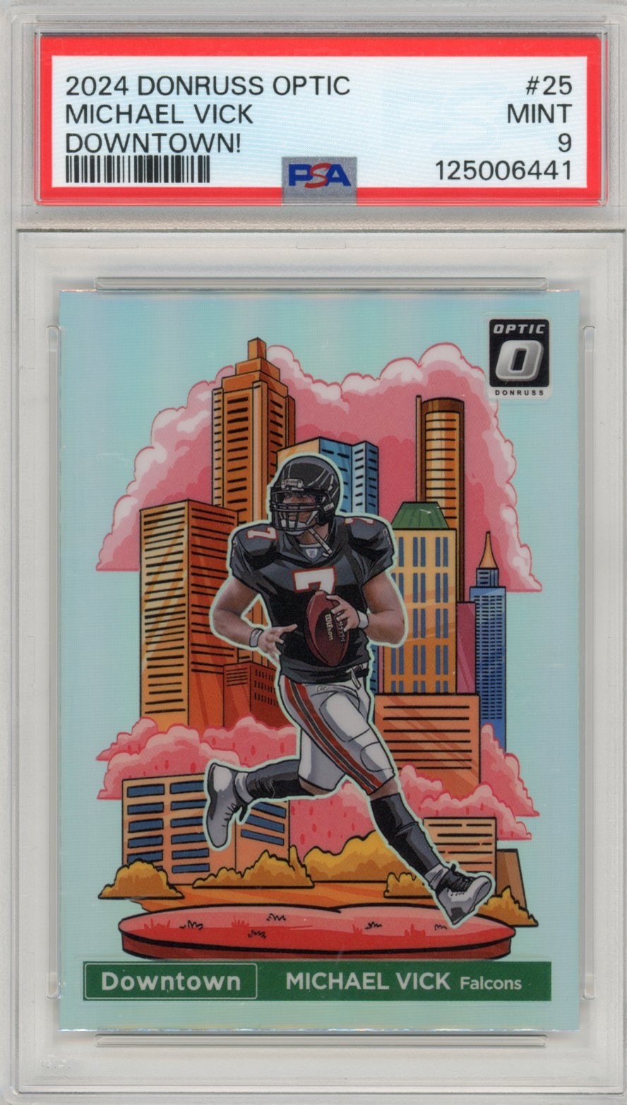 2024 Donruss Optic Downtown #25 Michael Vick Falcons SSP Case Hit PSA 9 MINT
