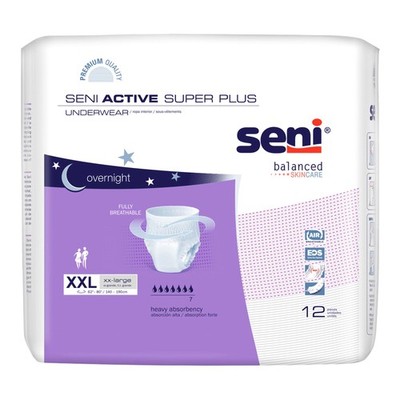 Seni Active Super Plus Unisex Adult Incontinence Underwear XXL (48 Count)