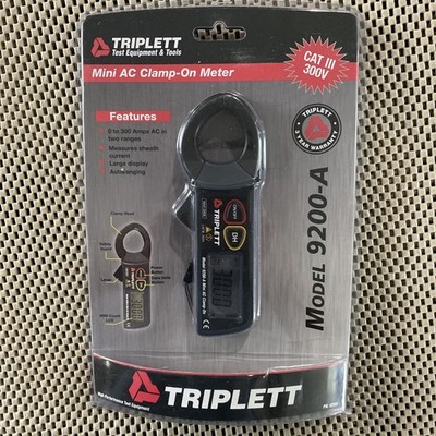 Triplett 9200-A Mini AC Clamp-On w/Data Hold 300A AC w/ Leather Pouch