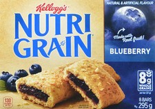 Kellogg's Nutri Grain Cereal Bars Blueberry, 8 Bars, 295g/10.4 oz.,