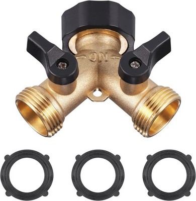 Hochwertiger 2-Wege-Wasserverteiler 3/4 Zoll Messing Y-Verteiler für Waschmas...