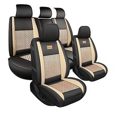 Car Seat Cover Cushions PU Leather, Front Rear Full Set Car Seat Covers for 5