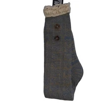 Noelle Blue Knit Boot Socks Knee High Size OS