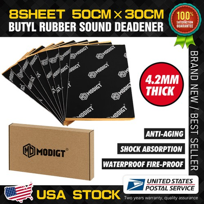 #ad 168mil Car Sound Deadener Mat Proofing Butyl Insulation Material Kill Noise $41.99