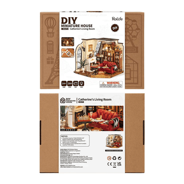 Rolife Build Your Own Miniature Catherine’s Living Room for Ages 14+
