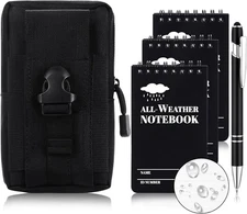 3 × " Waterproof Notepad Notebook with Weatherproof Pen and Fabric Notebook Cove