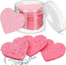 10 piezas esponjas faciales comprimidas en forma de corazón para limpieza natural eliminación de maquillaje