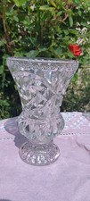 Imperial 24% Lead Crystal Hobstar Pattern Etched 6" Tall 4" Wide Vase Poland Vgc