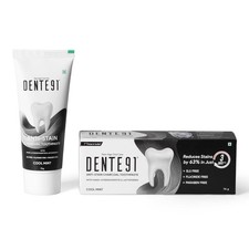2 x Dente91 Anti-Stain Charcoal Toothpaste for Stain Removal Teeth Whitening,