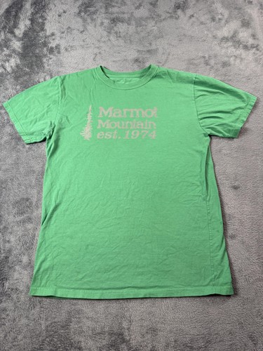 Marmot Shirt Mens Medium Green Marmot Mountain Est. 1974 Outdoor Graphic Tee