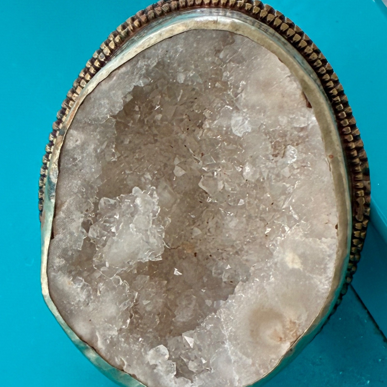 Druzy Crystal Statement Ring Adjustable - image 2