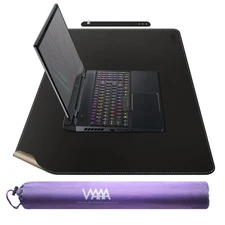 Cork & Leather Desk Mat 35.4"×19.6" Large Mouse Pad Desktop Protector for Des...