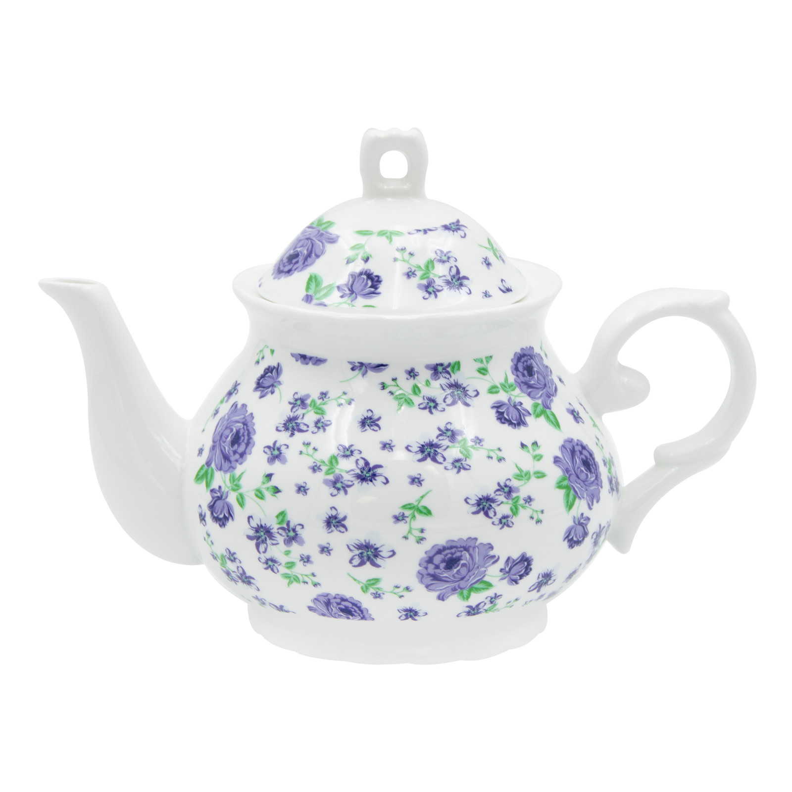 Lavender Field Floral Pattern Ceramic Teapot 32oz