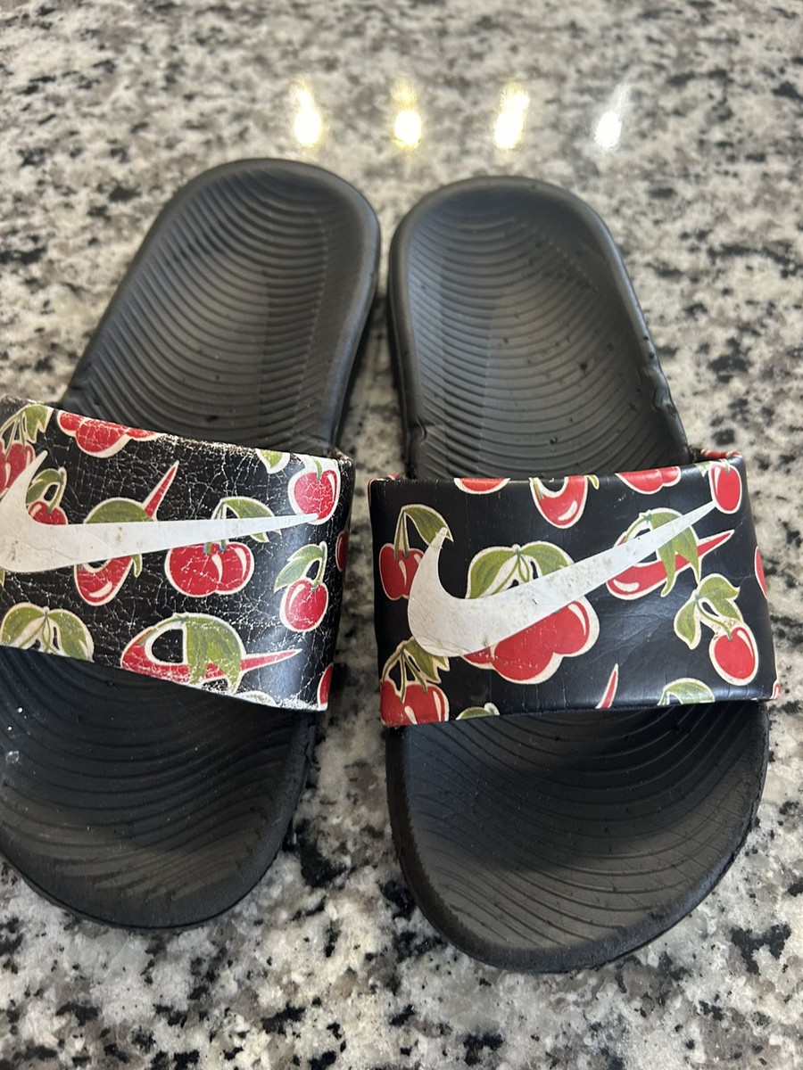 cherry nike slides
