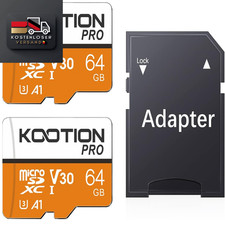 Kootion Micro SD 64GB 2erPack U3 V30 4K-UHD A1