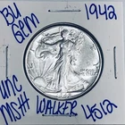 1942 BU UNCIRCULATED WALKING LIBERTY SILVER HALF DOLLAR AUTHENTIC U.S. MINT 4512