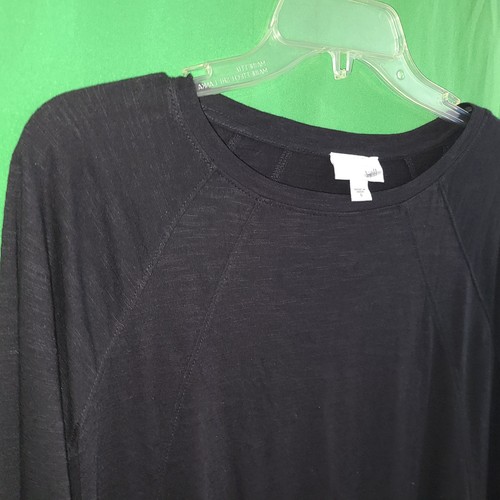 1415) NWOT J JILL small tunic tee 100% cotton 3/4 sleeve black new S - Picture 5 of 7