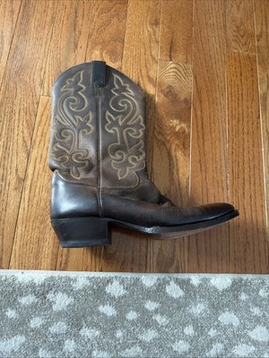 Justin Cowboy Boots Brown Size 11.5D Buck Bay Apache Good Used Condition
