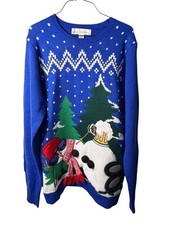 Jolly Sweaters Mens Medium Ugly Christmas Sweater Drunk Snowman Beer Knit Party