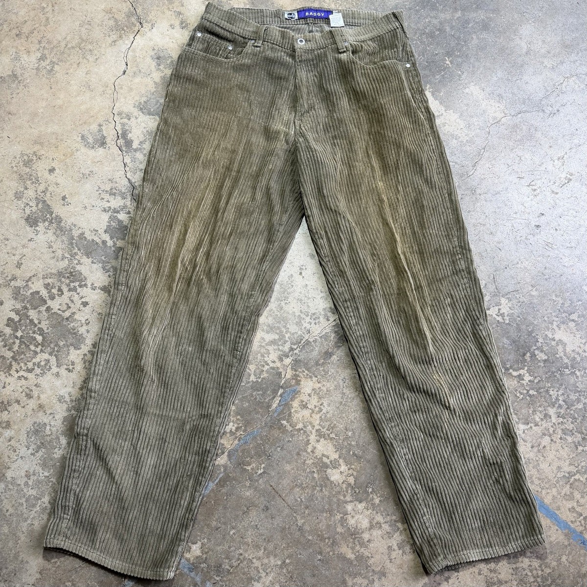 Vintage Levis SilverTab Baggy Corduroy Pants 34x34 Black Loose Y2K