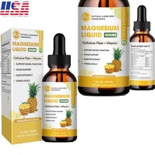 2 Bottle Magnesium Liquid Drops,Magnesium Glycinate 1000mg Immune Support Stress