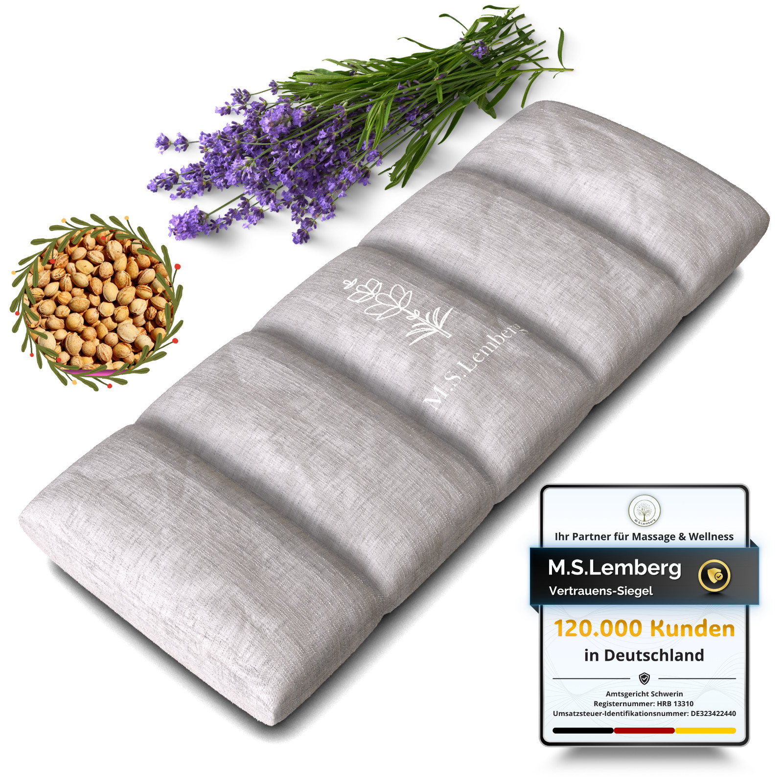 Kirschkernkissen Groß - Wärmekissen Mikrowelle - XXL Körnerkissen Nacken Rücken