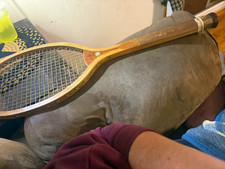 Wright Ditson The Star Championship Wooden Tennis Racquet w/ Strings from 1905