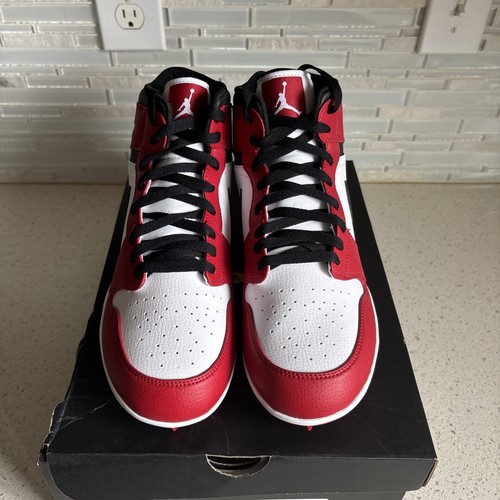 Nike Air Jordan 1 Mid TD Chicago Football Cleats Mens Size 10.5 - Picture 3 of 15