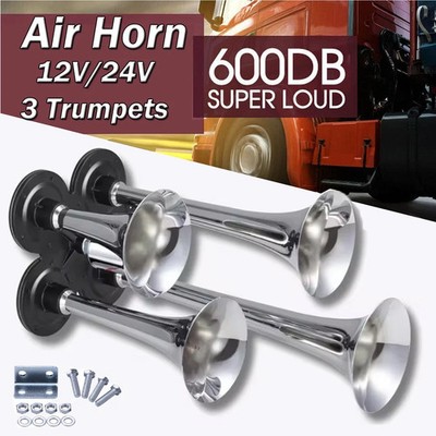 600DB Super Loud Dual Electric Train Horns for Trucks, Suvs, Cars, Boats & Motor