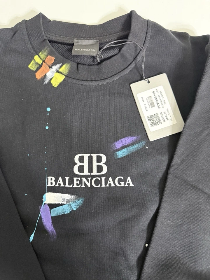 mens balenciaga t shirt Long Sleeve Size Medium,black Color - Image 3 of 4