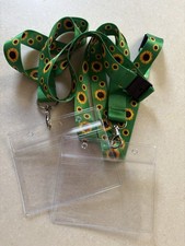 2 X Green sunflower design lanyards  free fast postage