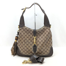 Gucci Neu Jackie PVC Leder 2-Wege Schultertasche Beuteltasche Tasche Braun 21...