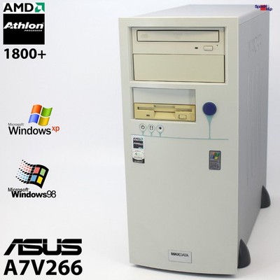  ASUS A7V266 PC COMPUTER AMD ATHLON XP 1800+ WINDOWS 98 GAMES SPIELE GEFORCE 2M