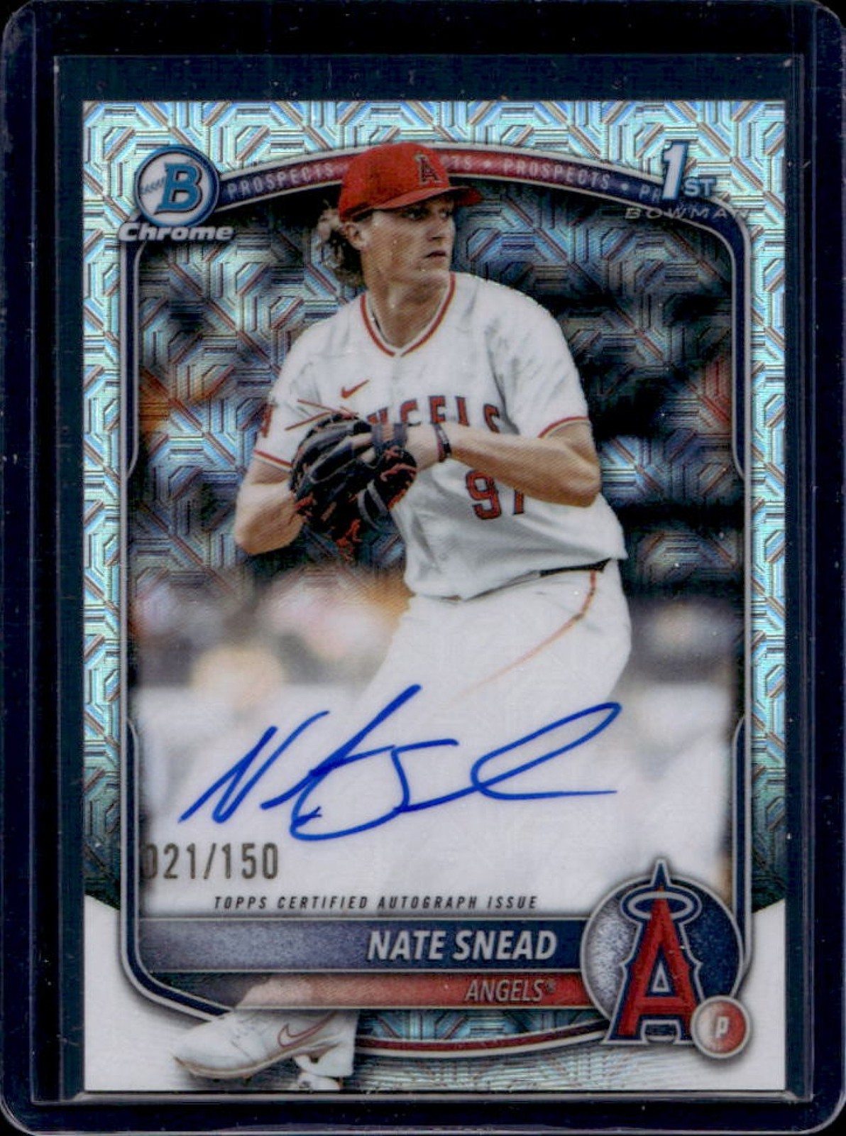 2025 Bowman Draft Nate Snead Chrome Auto HTA Choice Refractor 1st #/150 Angels