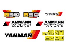 KIT ADESIVI ESCAVATORE YANMAR B50 COMPLETO DI SIMBOLI E AVVERTENZE