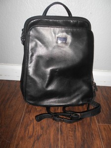perlina black leather backpack