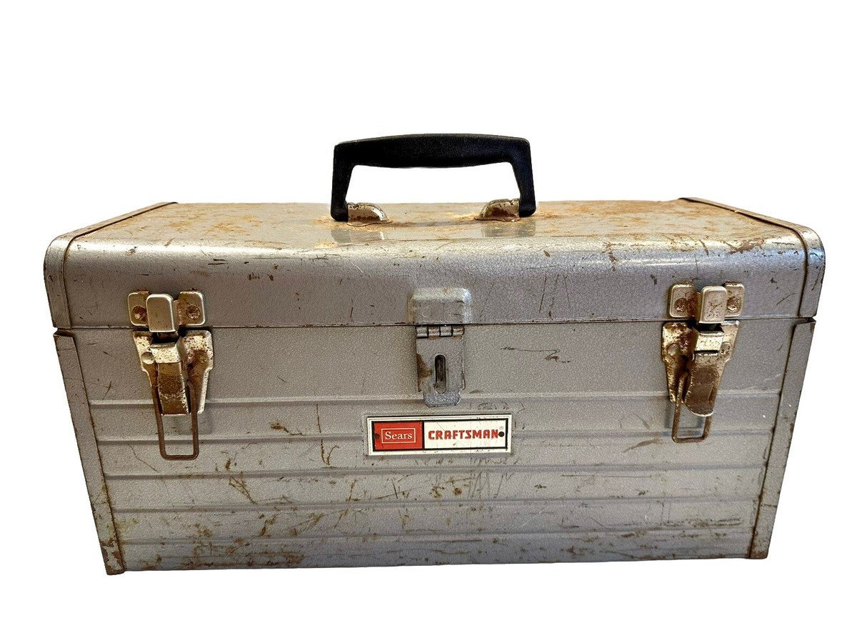 その他 VAN BOYS tool box 70s Vintage 1970s Sears Metal Craftsman Toolbox w Tray. Mechanic's Man
