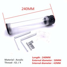 Computer water-cooled acrylic cylindrical water tank 240MM 50MM Side 4 holes
