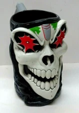 Vintage 6.5" Monster Jam Grave Digger souvenir Skeleton Mug-Feld Motor Sports