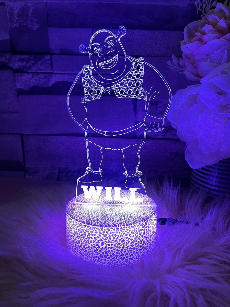 Personalised 3D shrek Night Light 3D table lamp16 colours change