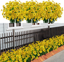 21 UV Resistant Yellow Artificial Flowers for Outdoor Home Decoration