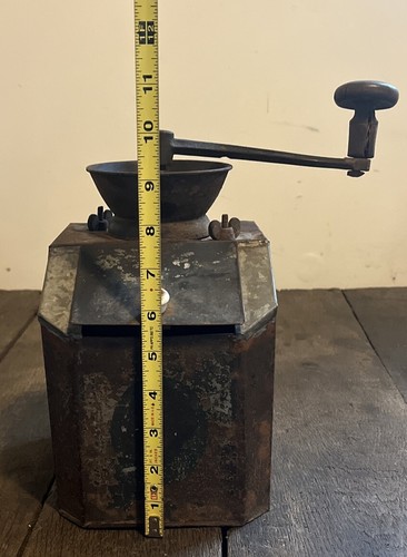 VINTAGE ANTIQUE NORTON MILL TIN COFFEE GRINDER - Picture 13 of 15