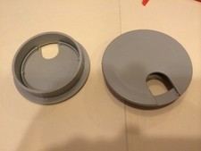 3 Inch Round Gray Plastic Desk Grommets Wire Managers 1.00 each