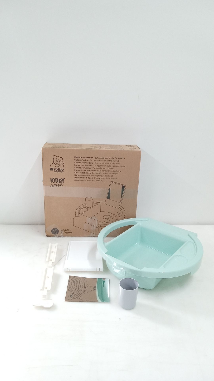 Lavabo per bambini Rotho Baby Kiddy Wash per bordo vasca da bagno turchese