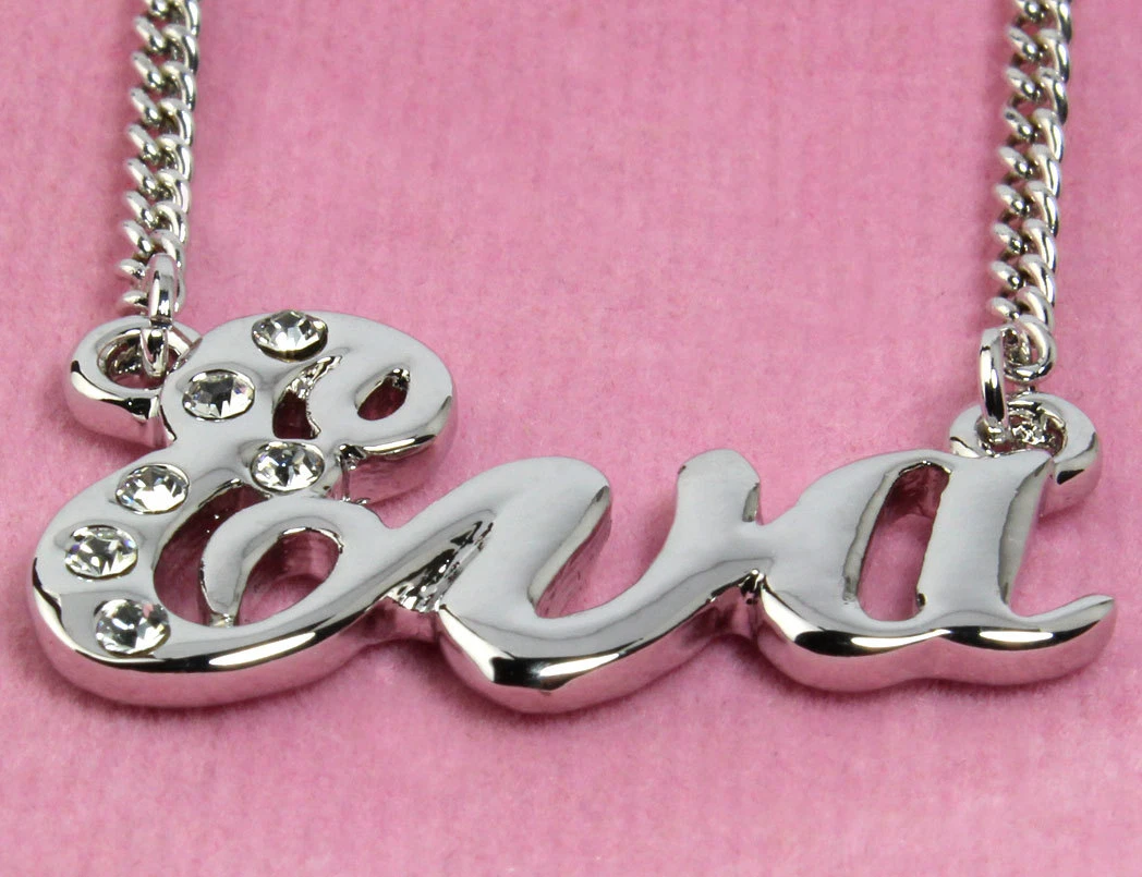 Name necklace swarovski deals