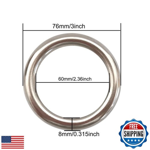 AIVOOF 3" Metal O-Ring, 2 Pack 304 Seamless Welding Stainless Steel Rings Hea - Picture 4 of 5