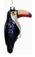 Gisela Graham Toucan Glass Bauble Christmas Tree Decoration