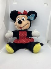 Vintage 7-8" Minnie Mouse Plush Walt Disney Stuffed Doll Red Polka Dot Dress