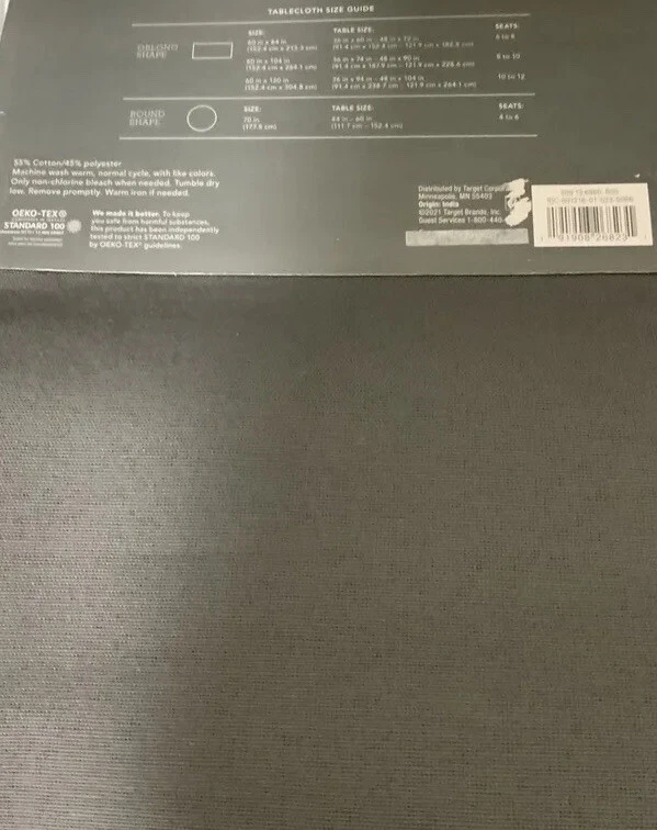 ⚡️Threshold Solid Gray Oblong Modern Tablecloth (60x84) 🆕distressed Box‼️ - Image 2 of 2